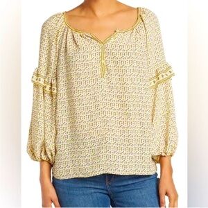 Max Studio Balloon Sleeve Floral Blouse